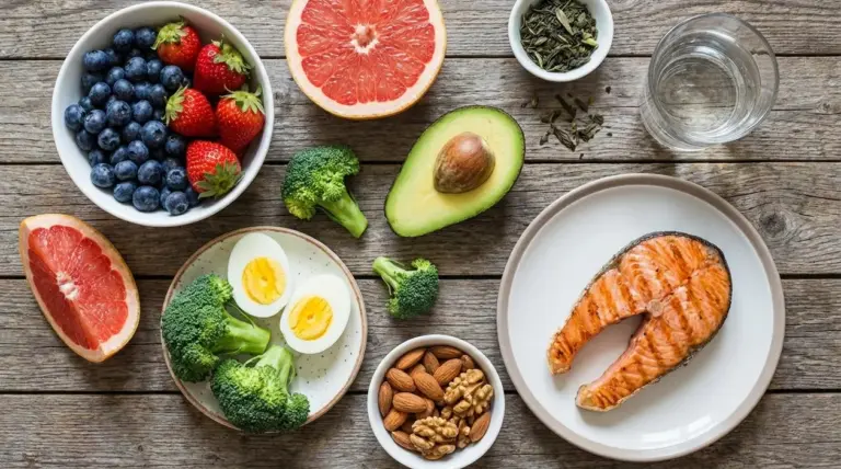 Alimenti per accelerare il metabolismo: salmone, avocado, uova, broccoli, frutti di bosco, pompelmo e frutta secca